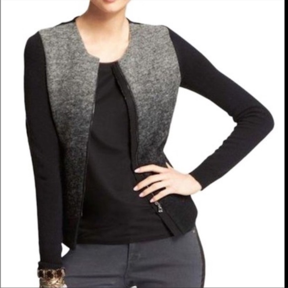 Ann Taylor wool ombré sweater top jacket skirt set xs 0 2 - Picture 10 of 11